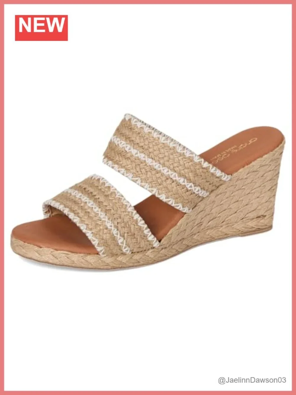 Raffia Wedge Sandal, Slip-On, Leather Lining & Insole, Handcrafted in Spain